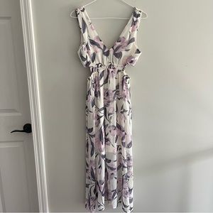 Sienna Sky lavender floral chiffon side cutout dress